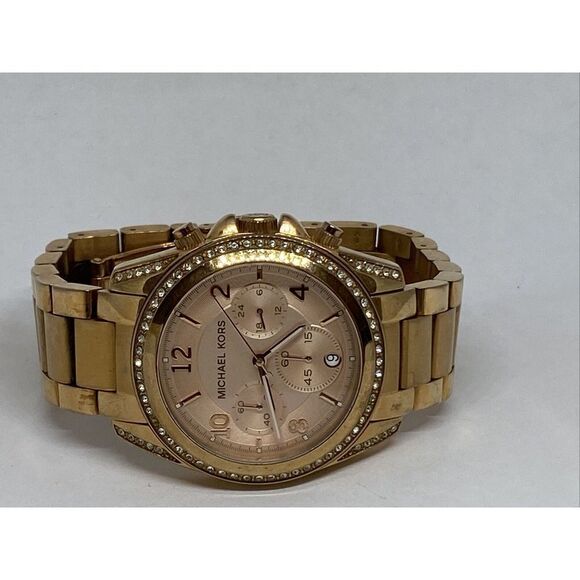 Michael Kors MK5263 Women's Gold Stainless Steel Quartz Analog Dial Watch GE533 - Picture 7 of 12
